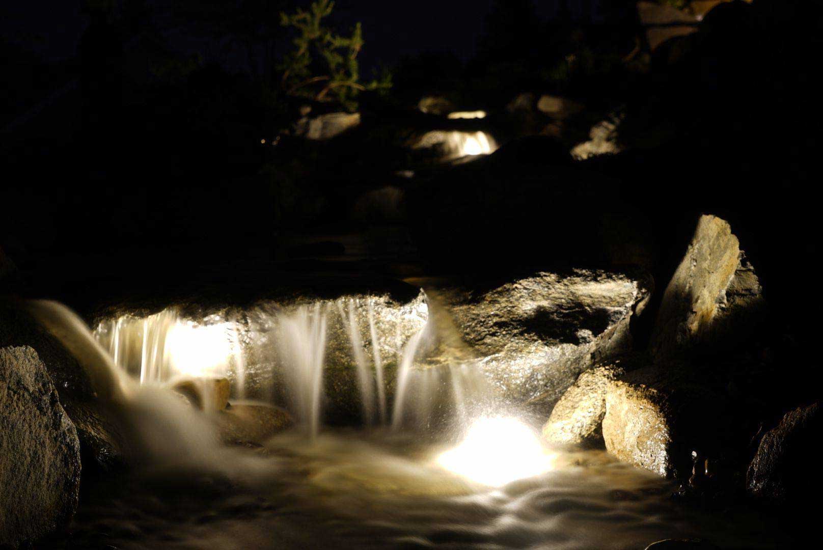 Nighttime-Waterfall